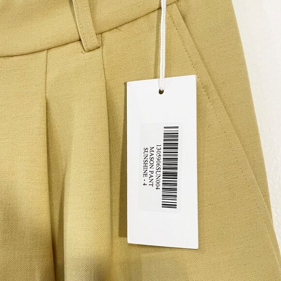 Last Chance! New Reformation Mason Wide Leg Trouser Sunshine Yellow 4, S $178 - Picture 6 of 9